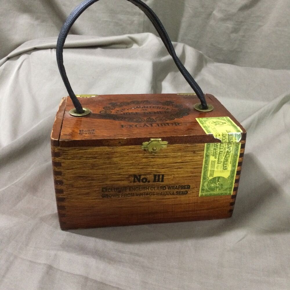 Hoyo de Monterrey Cigar Box Purse Vintage 90s Excalibur III Camo Felt Upcycled